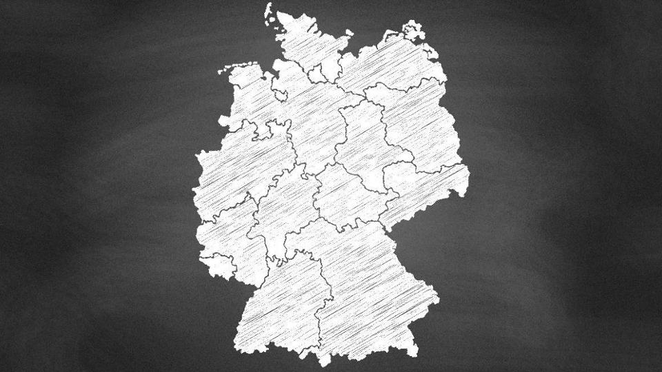 Deutschlandkarte mit den Grenzen der Bundesländer