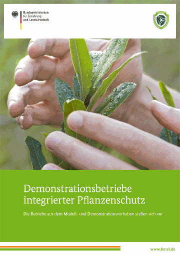 Cover der Broschüre "Demonstrationsbetriebe Integrierter Pflanzenschutz"