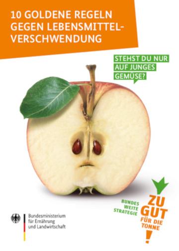 Cover der Broschüre mit einem traugigen Apfelgesicht und ZgfdT-Logo