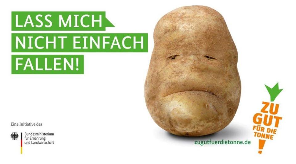 Kampagnenmotiv von "Zu gut für die Tonne!" mit Kartoffel