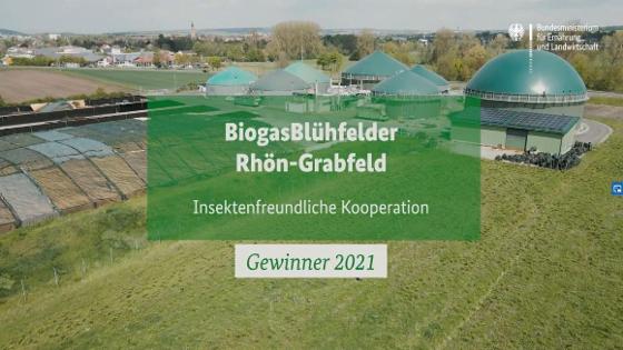 Startbild des Preisträgerfilms zum Projekt Biogas Blühfelder Rhön-Grabfeld